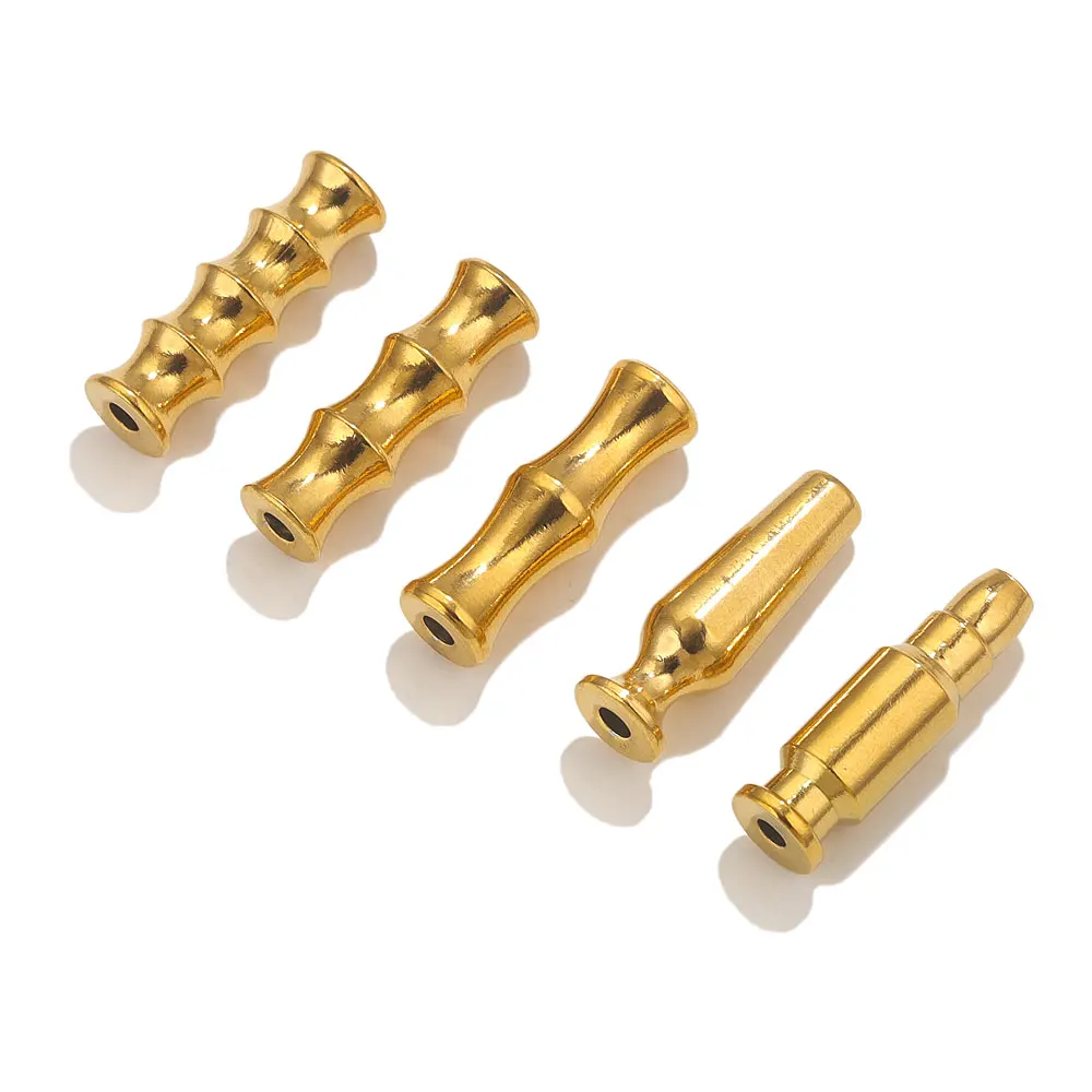 5pcs Stainless Steel Long Tube Spacer Beads For Jewelry Making Bullet Wine Glass Bamboo Beads Charms diy jewelry Findings