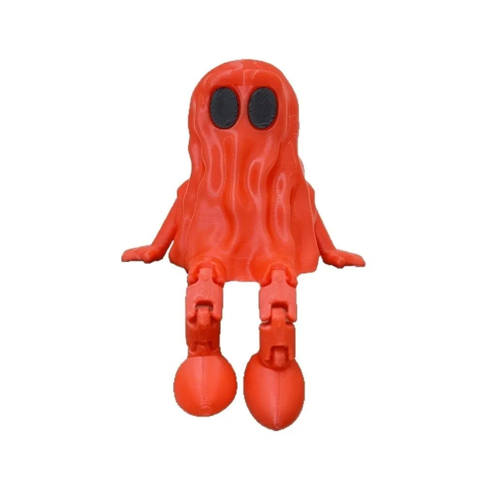 Cute Mini 3D Printed Ghost Ornament Hand-Painted Movable Joints Ghost Fidget PLA Ghost Joint Figurines Halloween Party Decor
