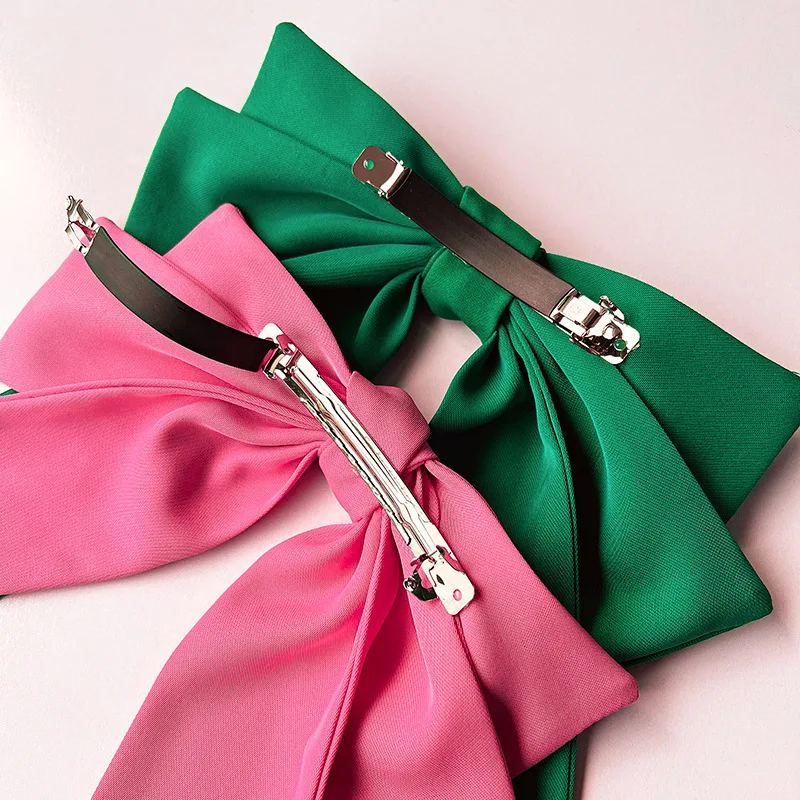 Spring New Fashion Purple Hairpins Big Barrette Bow For Woman  Streamer Korean Ponytail Spring Clip Headwear Hair Accessories