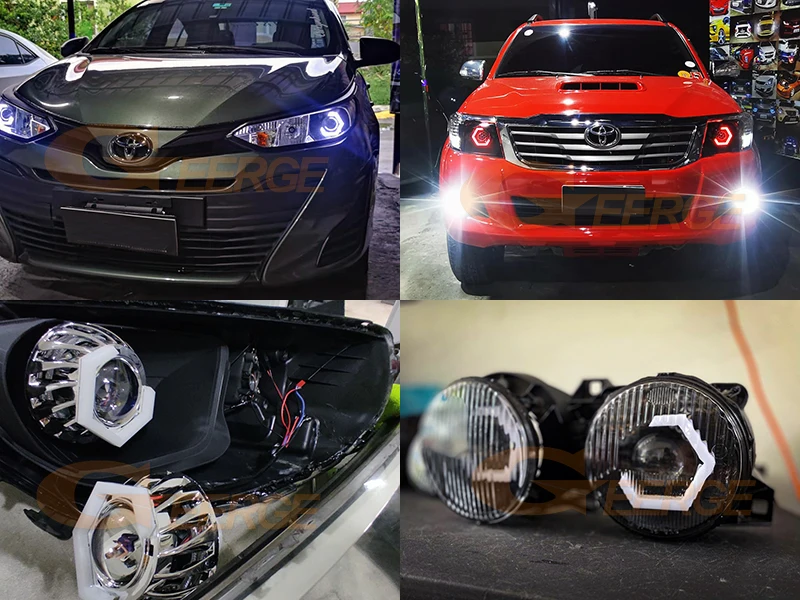 Geerge 70mm 80mm 86mm 90mm 106mm Bluetooth-Compatible APP RF Remote LED Multi Color RGB Angel Eyes Hexagon Hex Halo Rings - view 5