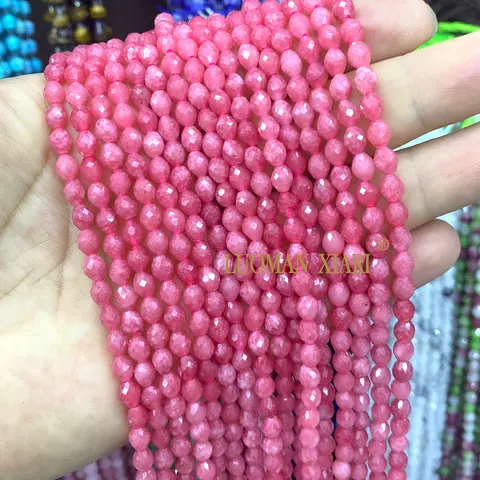 5x6MM Faceted Rice Natural Stone Indian Agate Oval Loose Spacer Beads for Jewelry Making DIY Bracelets Charms Accessories