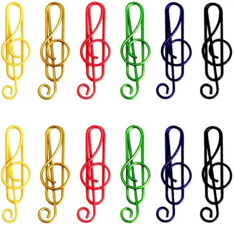 

12Pcs Music Paper Clips 6 Colors, Cute Metal Musical Notes Shaped Bookmark Clips For Party Invitation Card, Office Accessories