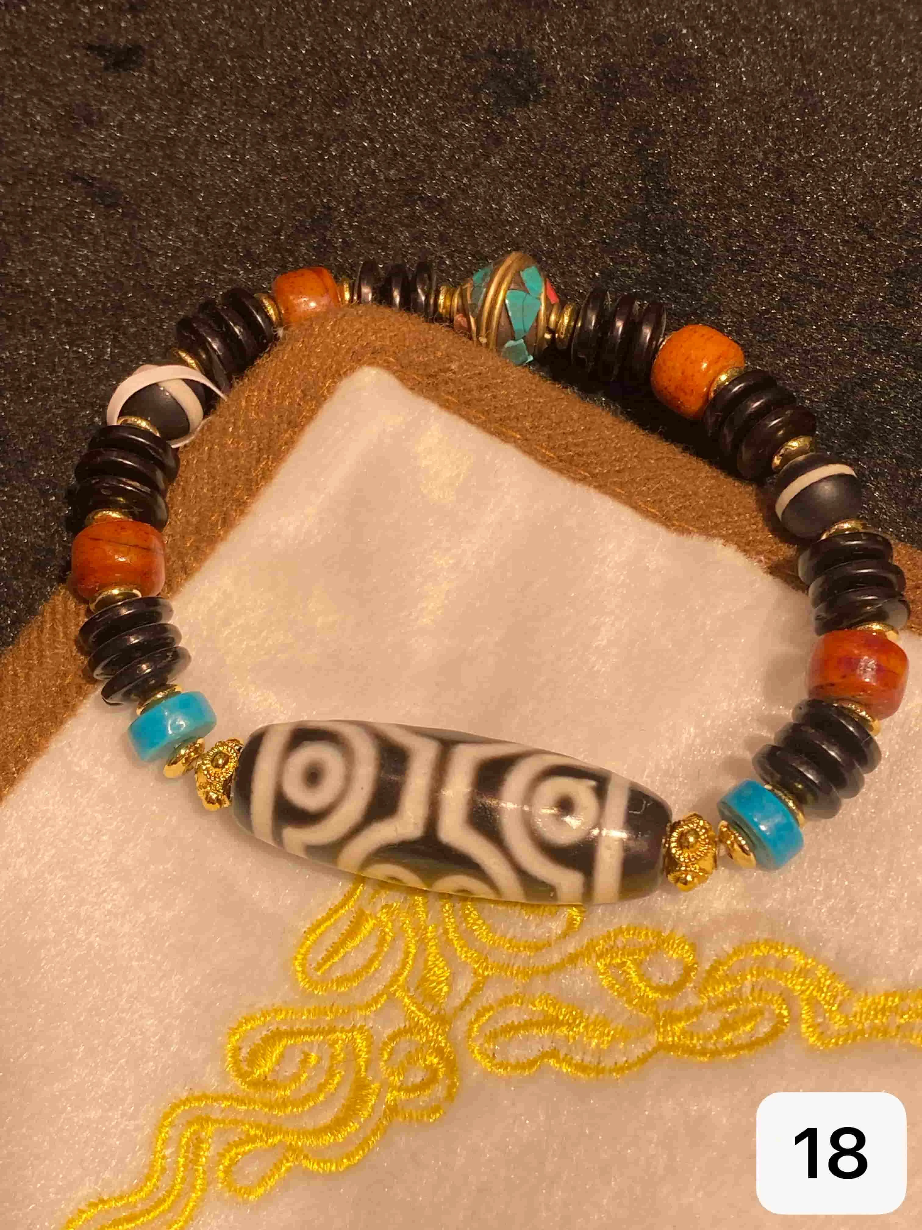 1pcs Live Hot-Pick Multi-Treasure Agate Dzi Bead Bracelet Great Quality Men Women Full Set High Cost-Performance Chinese Totem 5