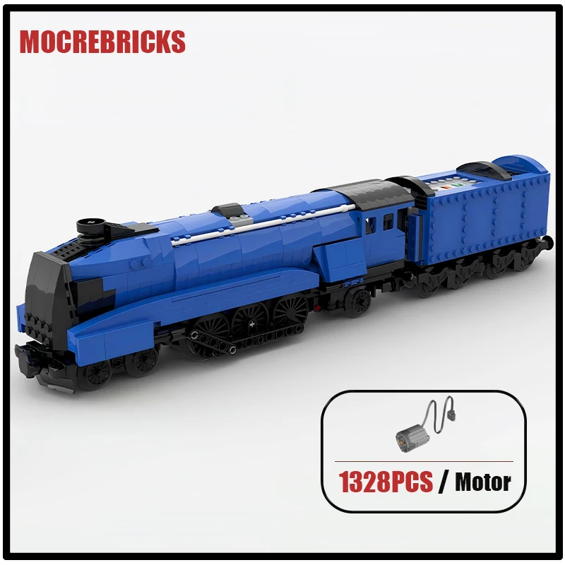 High-speed Railway Traction Passenger Train Mallard 4468 Steam Locomotive MOC Building Blocks Puzzle Toys Sets Kid's Xmas Gifts