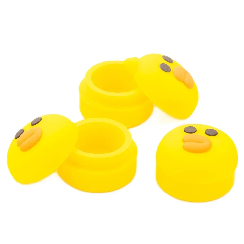 

3Pcs Silicone Container Wax Jar Box Yellow Duck Style for Oil Box Easy To Hold and Carry