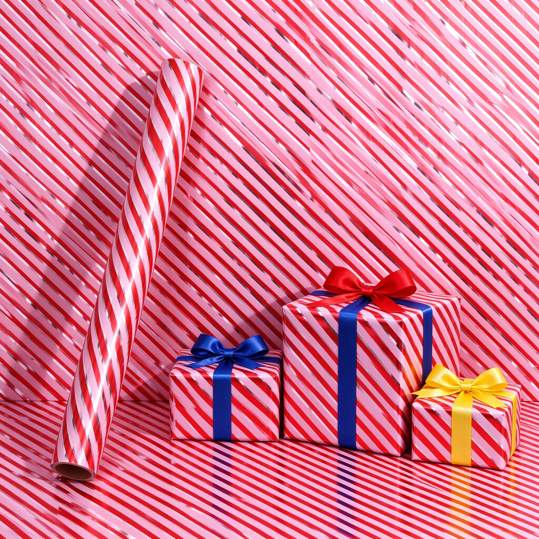 1 Roll Gift Wrapping Paper Ribbon Set 43x300cm Aluminized Paper Christmas Valentine's Day Birthday Gift Craft Paper