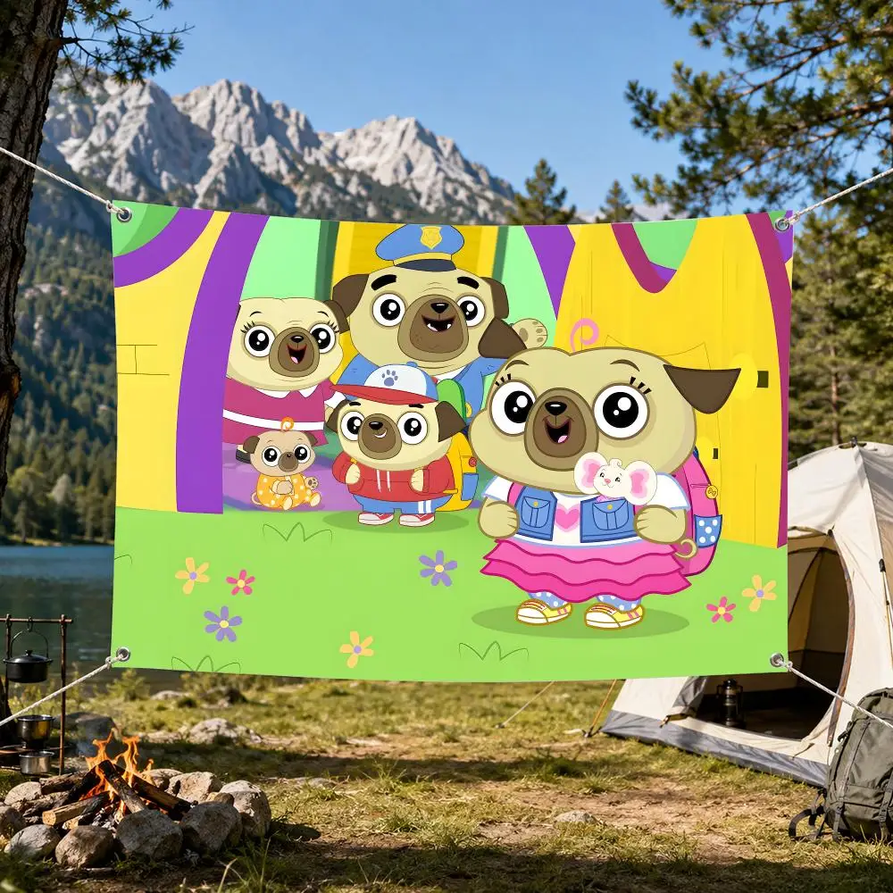 Chip and Potato Flags Aesthetic Wall Tapestry Printed Wall Hanging Living Room Party Outdoor Decor