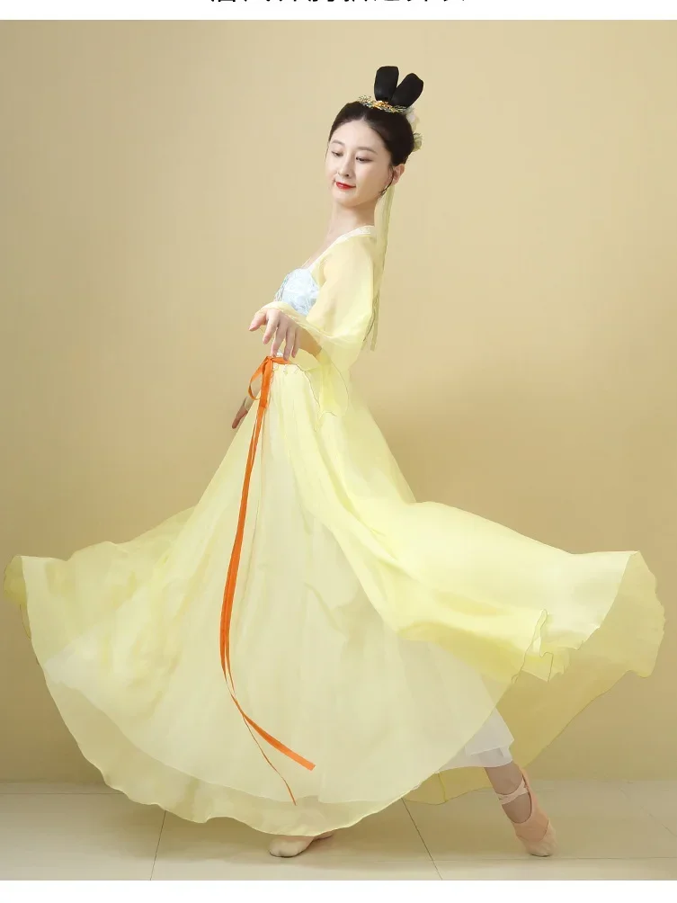 Traditional Chinese Classical Dance Performace Costumes Elegant Training Clothes Immortal Body Charm Gradient Gauze Dress