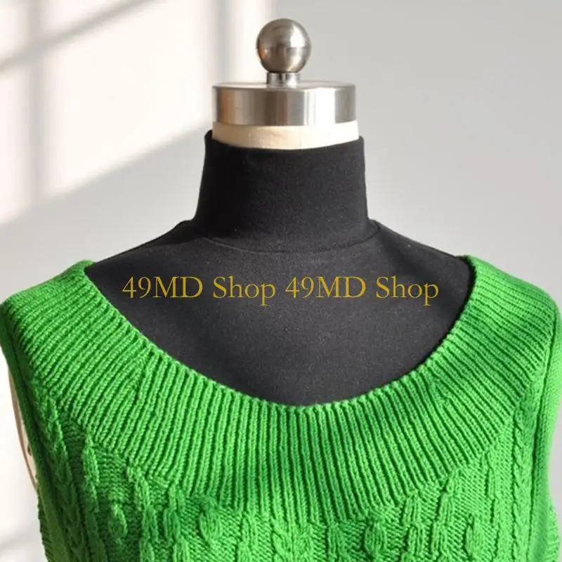 49MD Women Men Winter Cotton Turtleneck Half Top Dickey Detachable Pullover False Fake Collar Simple Color Neck Warmer