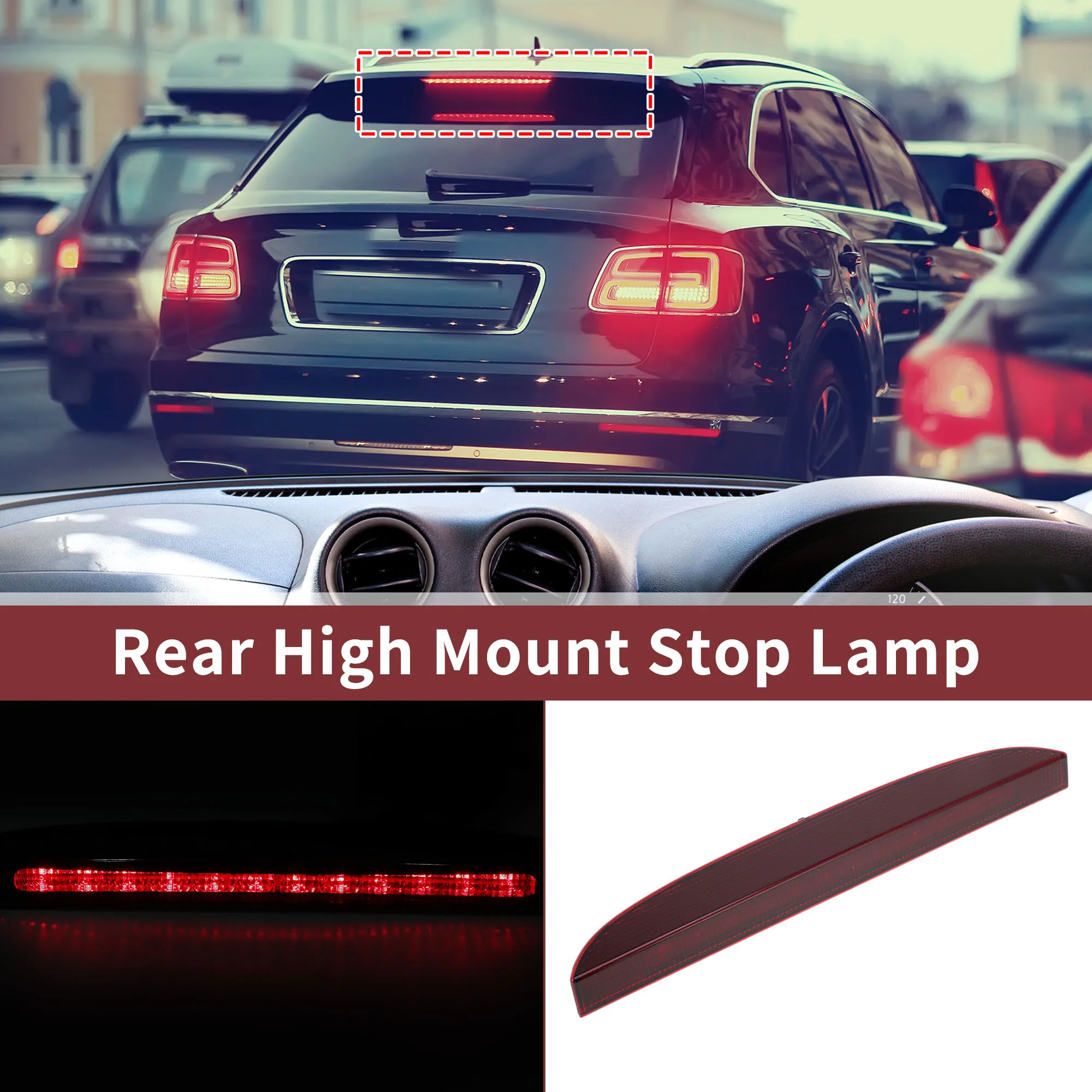 UXCELL LED Third Brake Light for Renault Clio II 1998-2006 No.7700410753 Red 3rd High Mounted Stop Lamp Waterproof Rear Center H