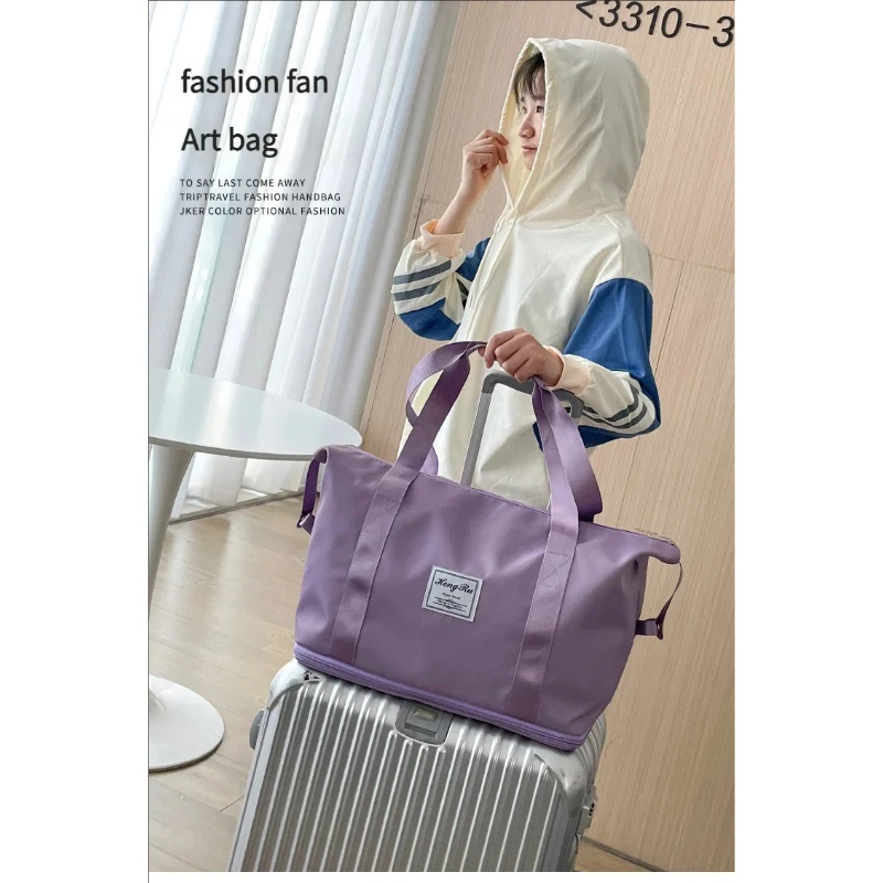 السببية على ظهره السفر اللياقة البدنية مقاوم للماء حقيبة يد أمتعة قابلة للطي في الهواء الطلق حقيبة تخزين الأمتعة فصل حقيبة اللياقة حقيبة يد