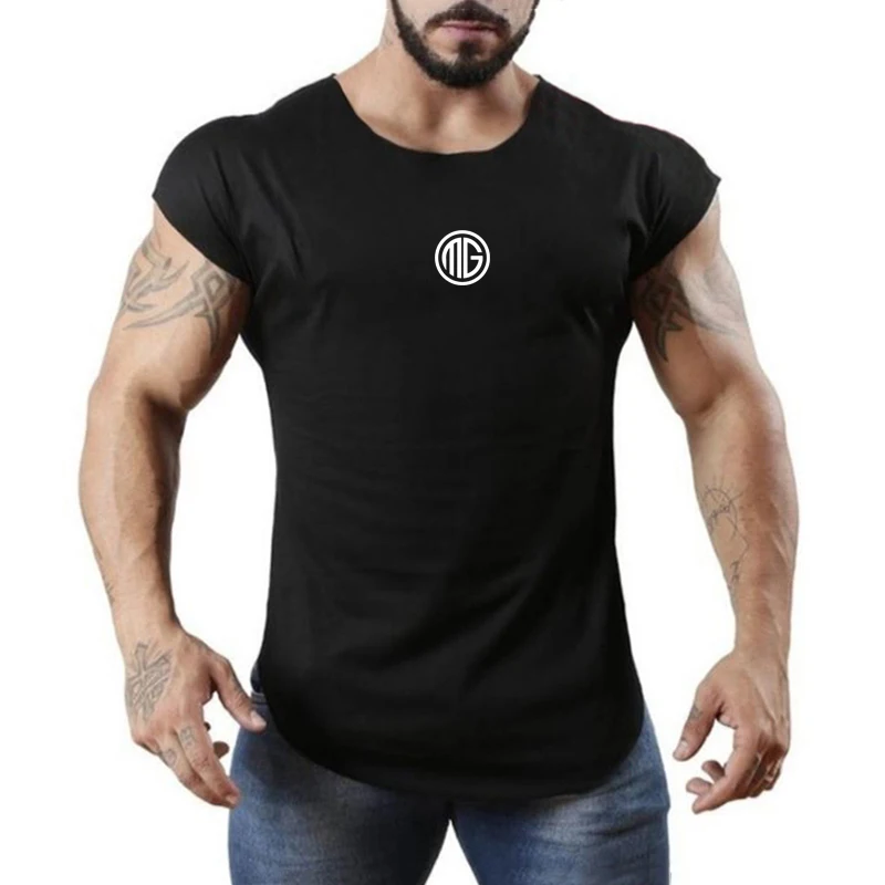 Camiseta sin mangas de algodón para hombre, chaleco transpirable sin mangas para gimnasio, culturismo y Fitness, Camiseta ajustada de 0 cuello