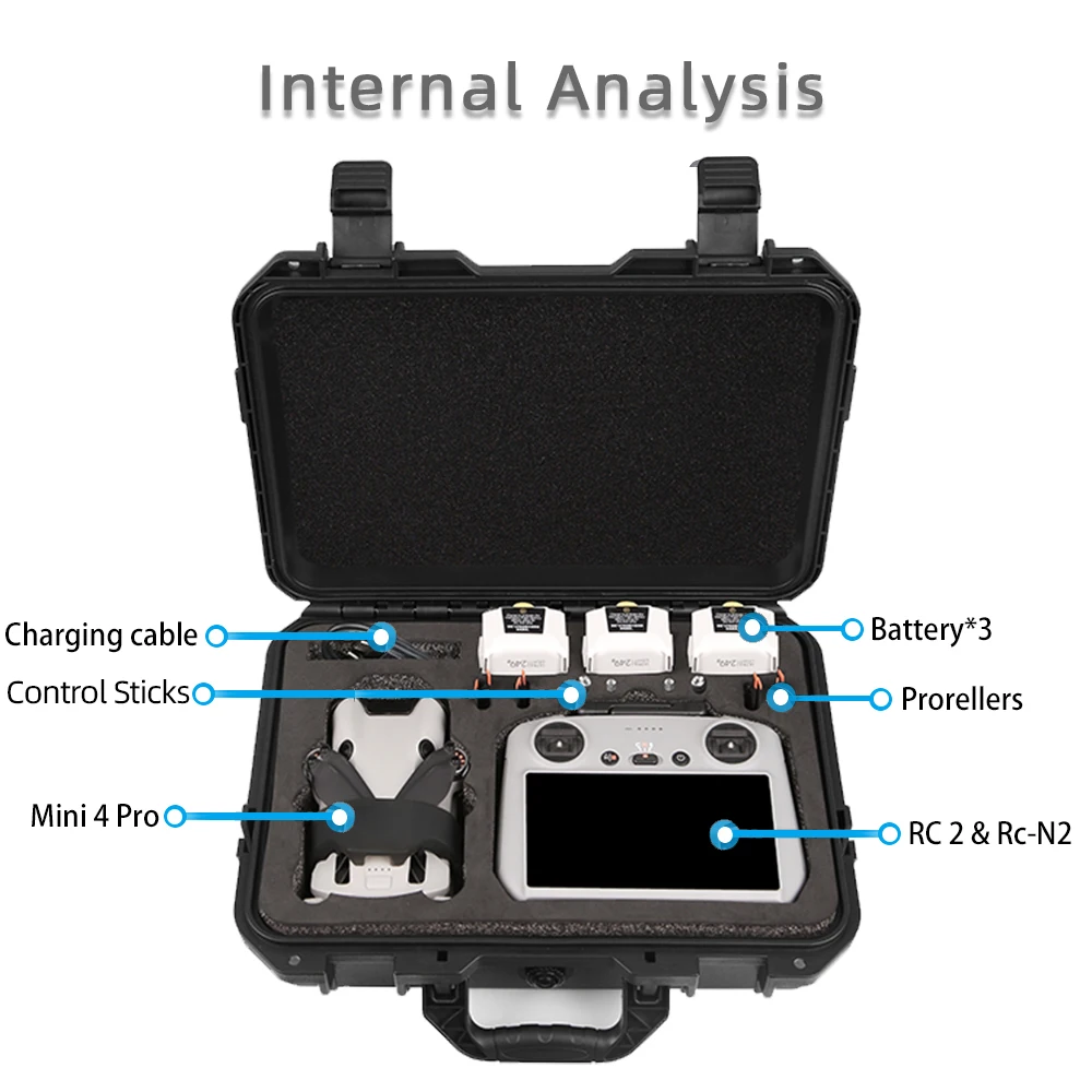 For DJI Mini 4 Pro Case Mini 4 Pro Explosion Proof Case Mini 4 Pro Bag Portable Waterproof Box Hard Shell Large Capacity Case