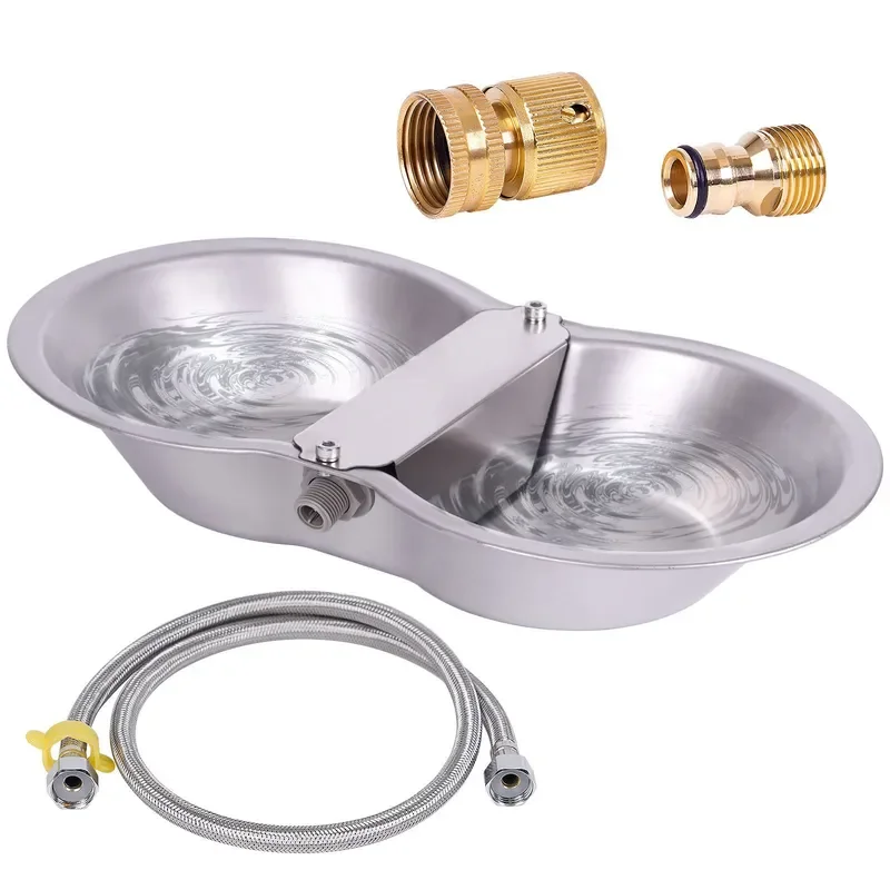 Stainless Steel Automatic Pet Water Bowl Thickened Float Drinking Dispenser for Dogs Cats Livestock Pig Cow Sheep Farm Animal