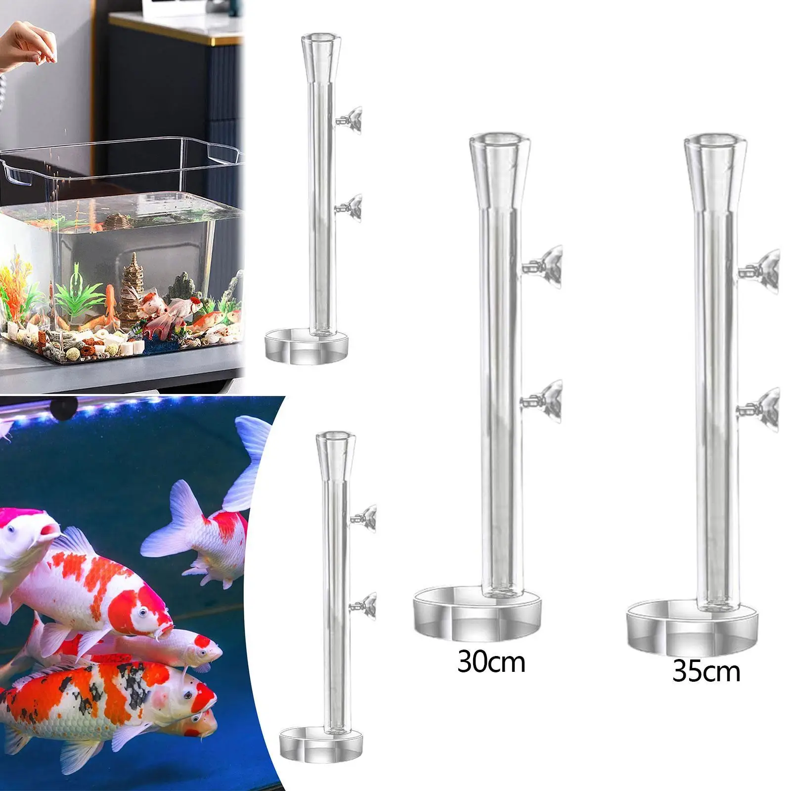 Aquarium Feeding Tube Acrylic Transparent Feeder Bowl for Fish Feeding Automatic Distribution Shrimp Food