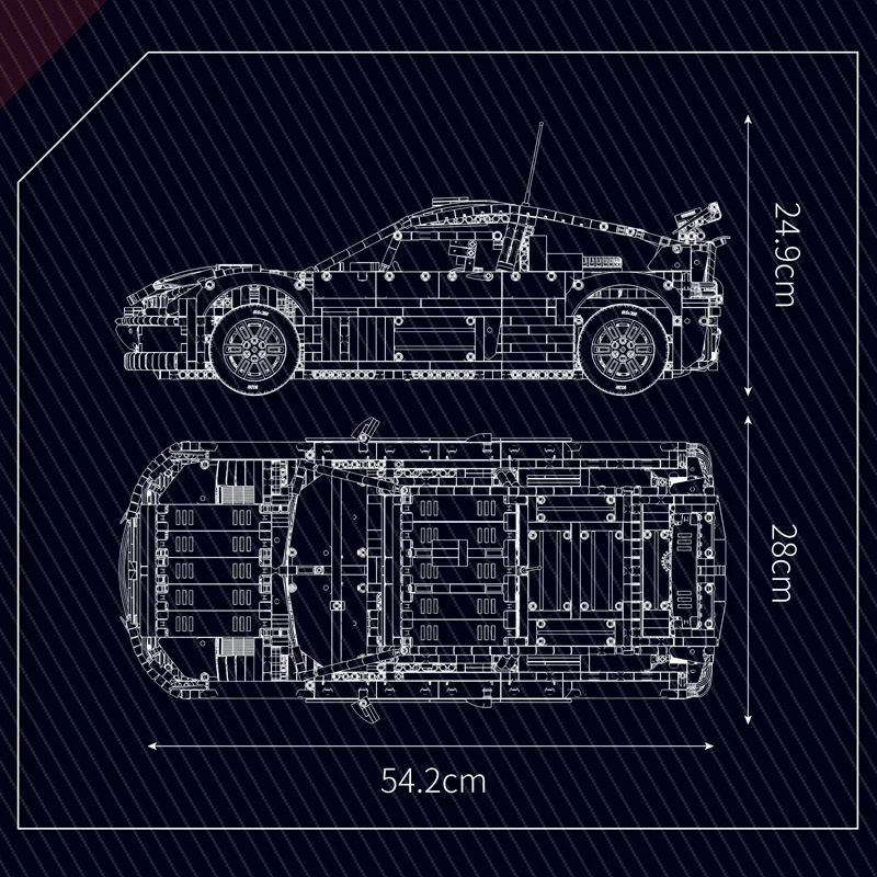 Mould King 13187 Technical Car Building Block The C4 Sport Racing Car Model Toys Assembly Car Brick Set Kids Christmas Gift