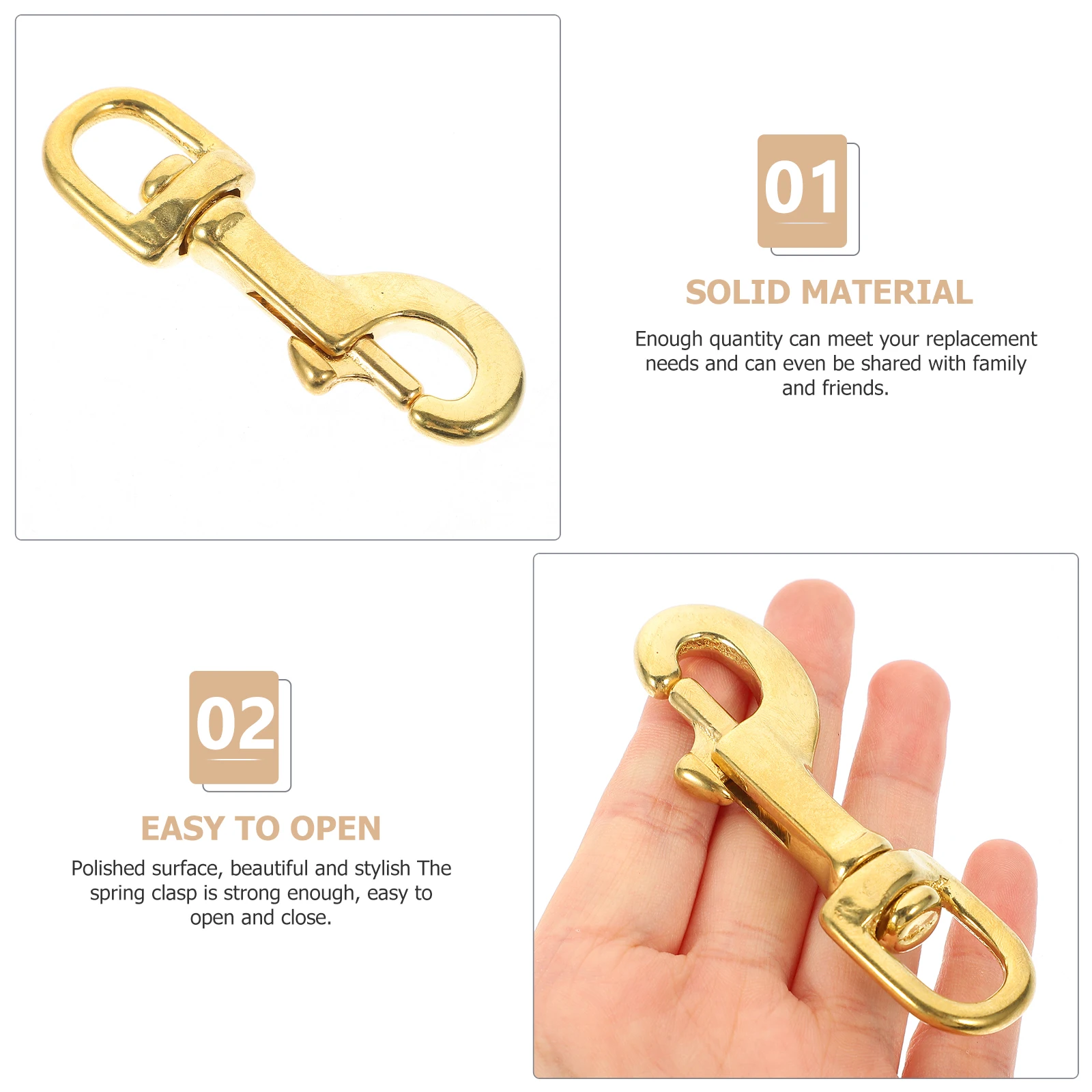 

2Pcs Swivel Spring Hook Metal Lobster Clasps DIY Clip Trigger Keychain Pendants Circle Keyrings Lanyard Sturdy Materials