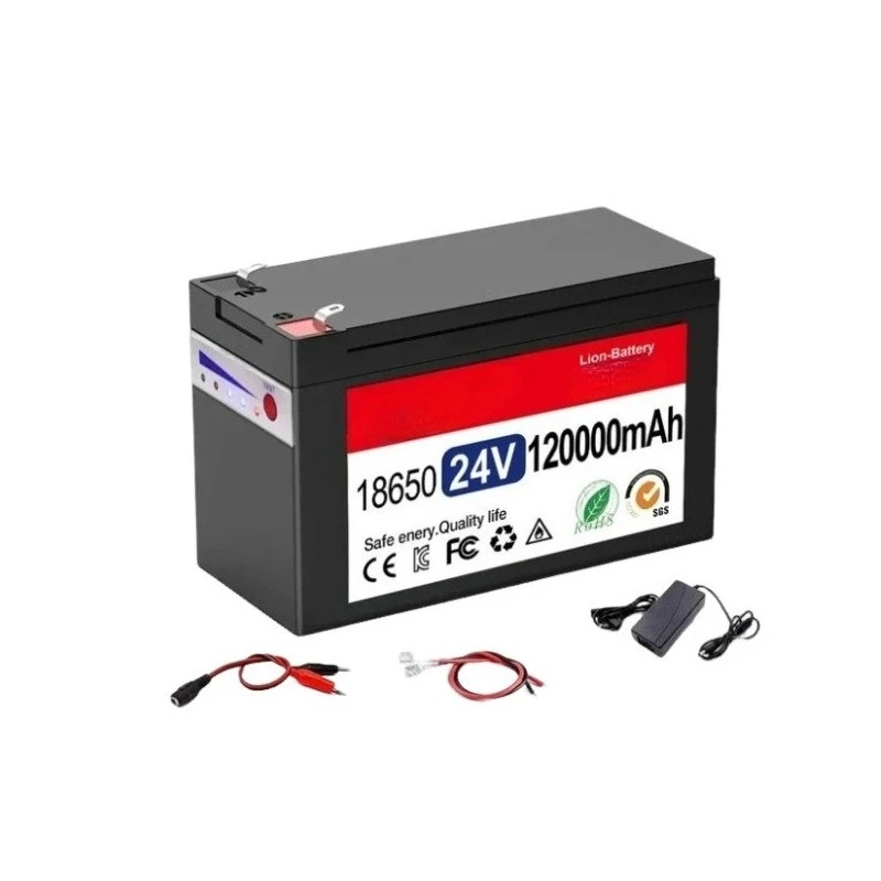 24V 100Ah 120Ah lithium battery 18650 solar panel charging outdoor camping backup power 6S3P120.0,25.2V2A charger
