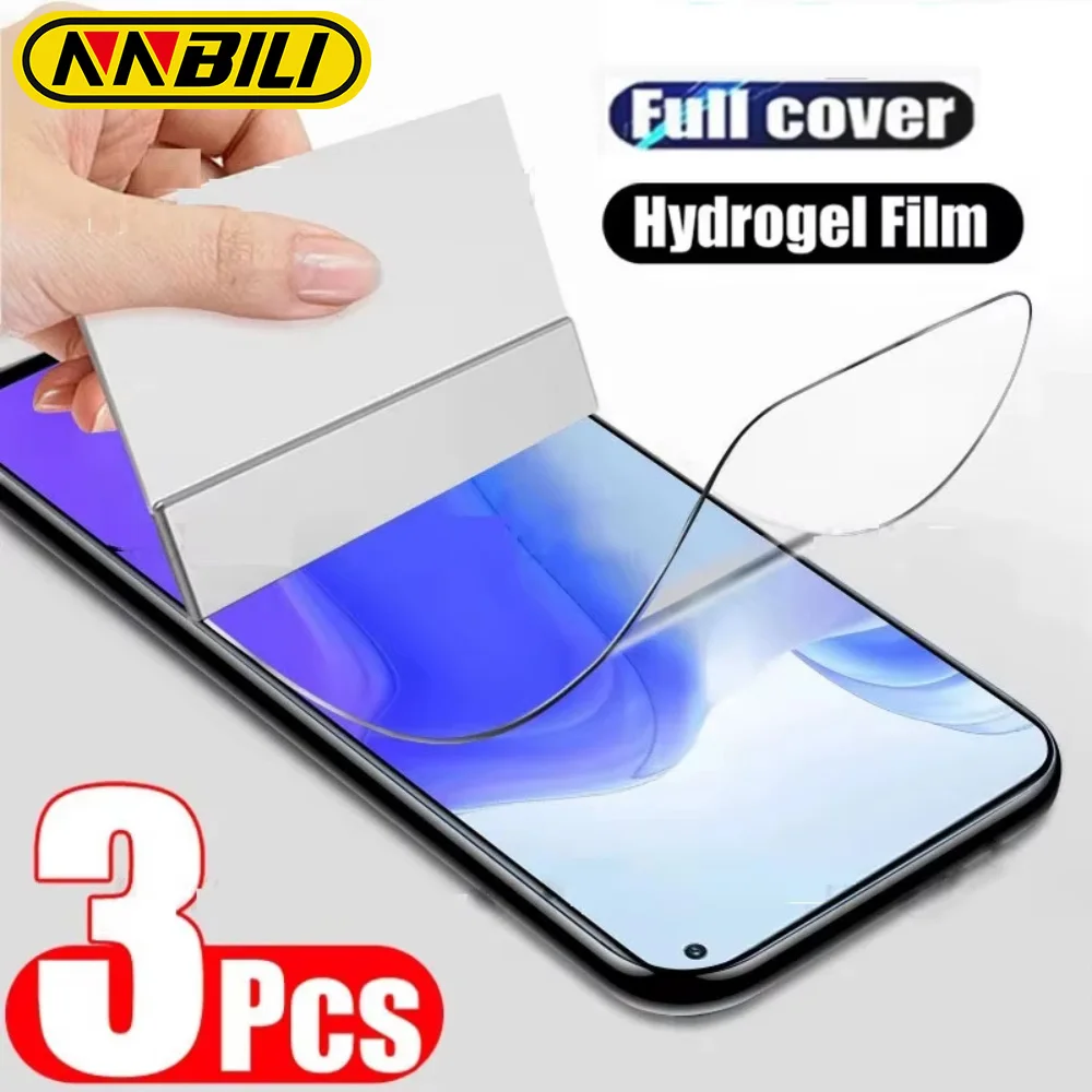 NNBILI 3 قطعة هيدروجيل فيلم ل Xiaomi Redmi ملاحظة 13 14 12 11 برو زائد 5 جرام لينة عدسة الشاشة حامي 14 12S 11S 10S 8 9 10
