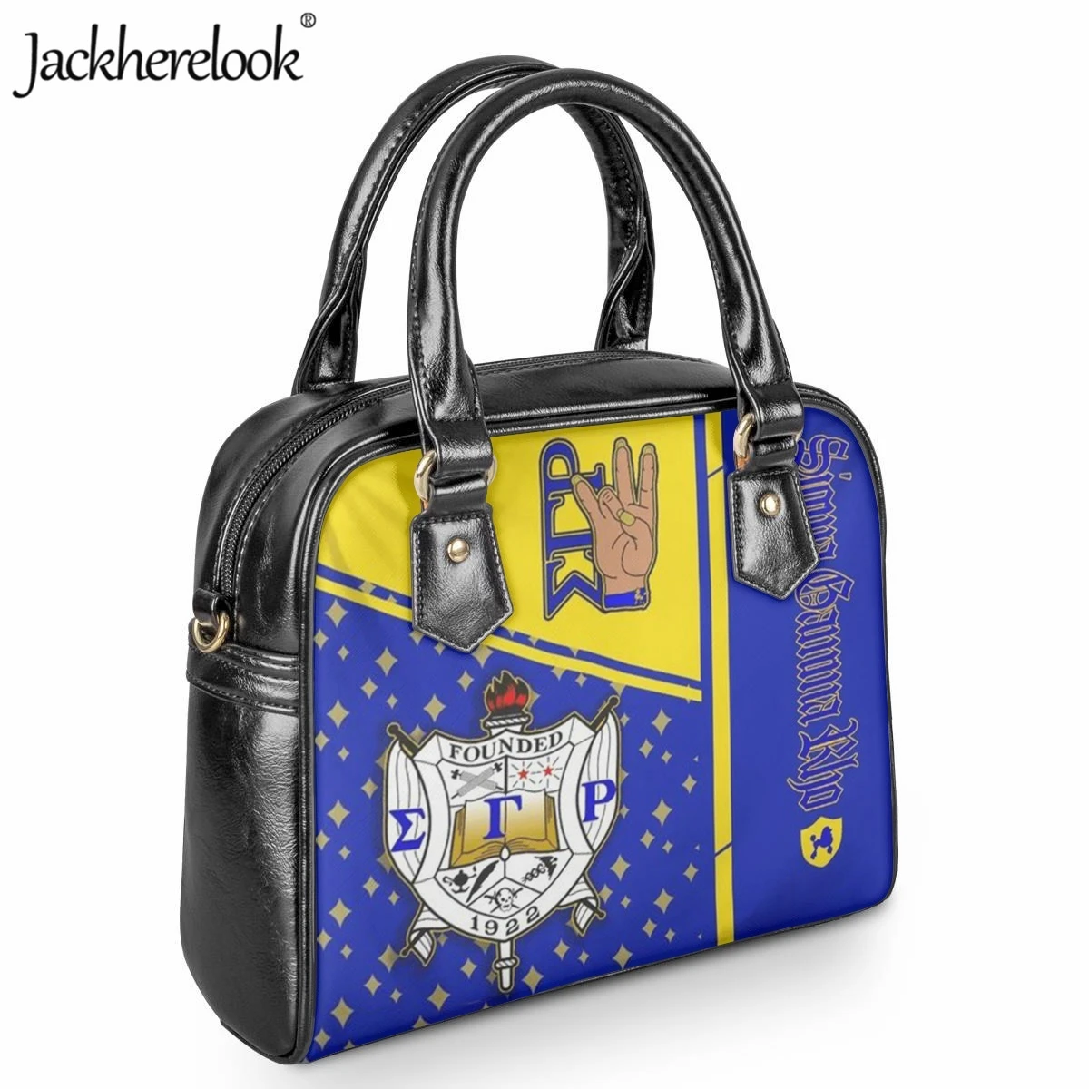 Jackherelook Sigma Gamma Rho Classic Sorority Handbag for Ladies Daily Travel Shopping Shoulder Bag Casual Fashion Messenger Bag