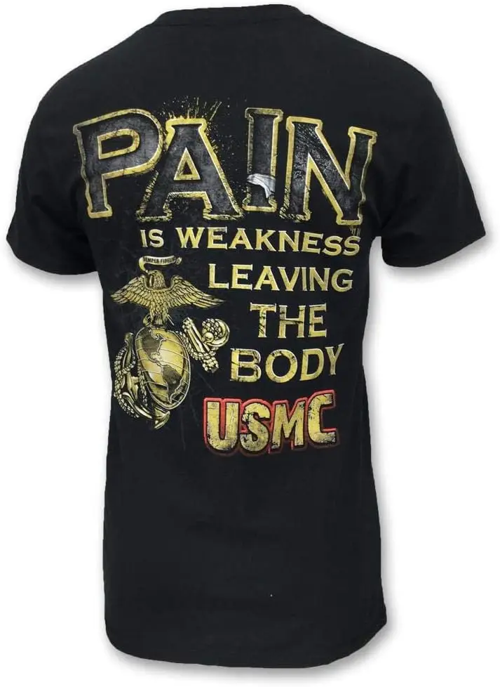 USMC Eagle Globe Pain is Weakness T-Shirt