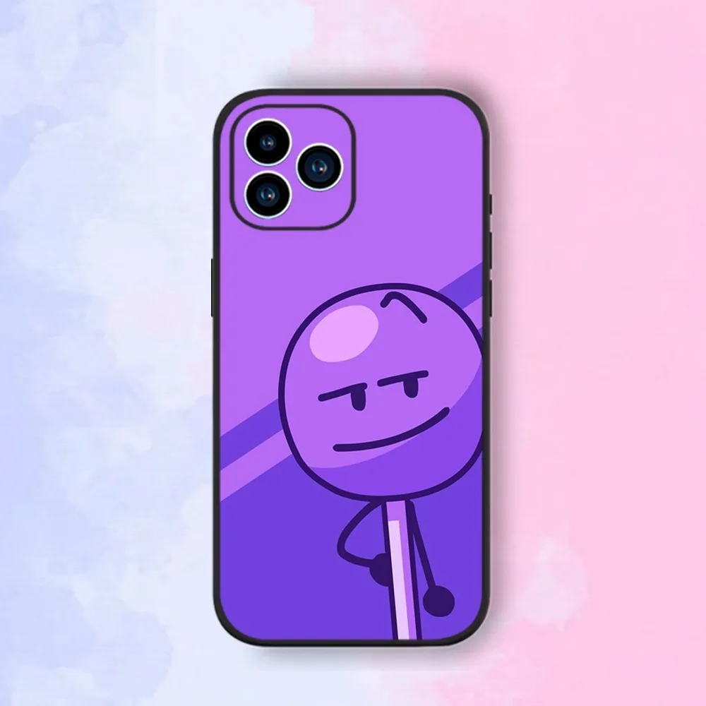 Game Bfdi Battle For Dream Island Phone Case For iPhone 15,14,13,12,11,XS,XR,X,8,7,Pro,Max,Plus,mini Silicone Black Cover