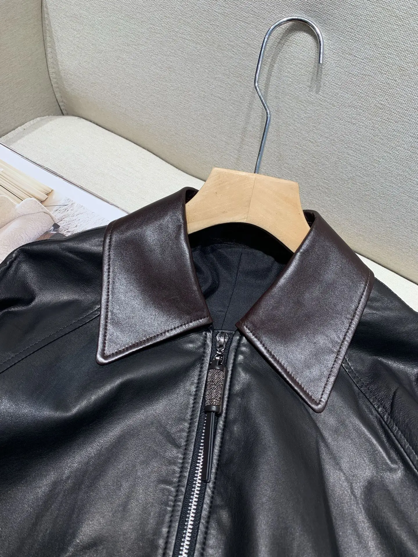 New Arrival High Quality Fashion Patchwork Collar Sheepskin Short Jacket For Women S/M/L