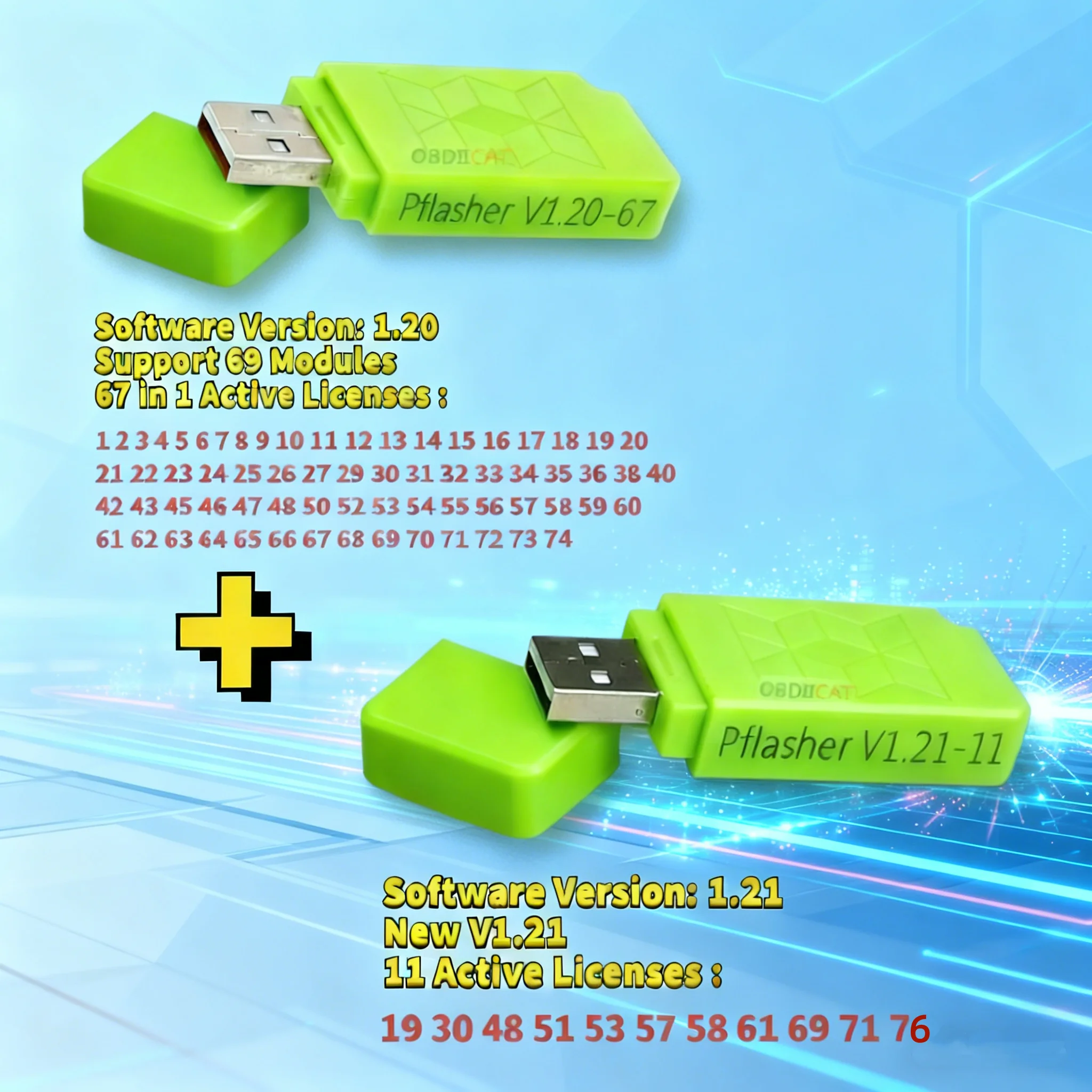 

PCMflasher FLASH V1.20 V1.21 for SM2 Pro J2534 Bench ECU Chip Programmer Tool PFLASHER 1.21/1.20 69 PCM Moudels (Dongle Only)