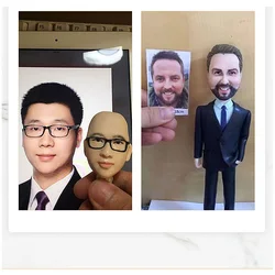 Customized clay figurine real person portrait soft pottery doll customized hand-made clay doll clay wax doll photo wedding gif