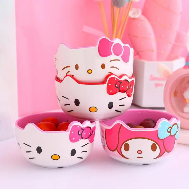 5 Inch 525Ml Sanrio Hello Kitty Bowl Kawaii My Melody Household Cartoon Cute Large Capacity Children Tableware Kitchen Supplies