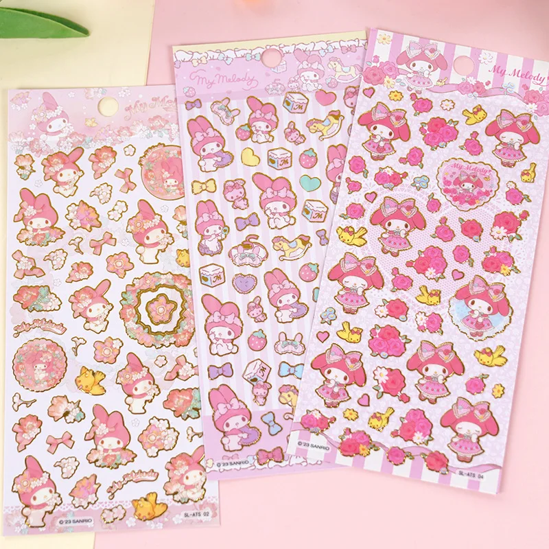 24pcs/lot Sanrio Melody PVC Stickers Kawaii Scrapbooking DIY Diary Decorative Sticker Album Stick Label