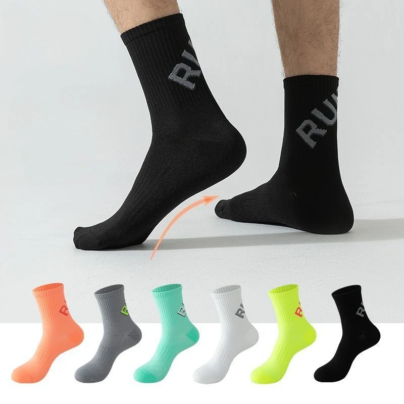 Sport Running Socks Marthon Training Quickly Dry Fitness Pressure Basketball Socks Breathable Soft Outdoor Mid Tube Socks