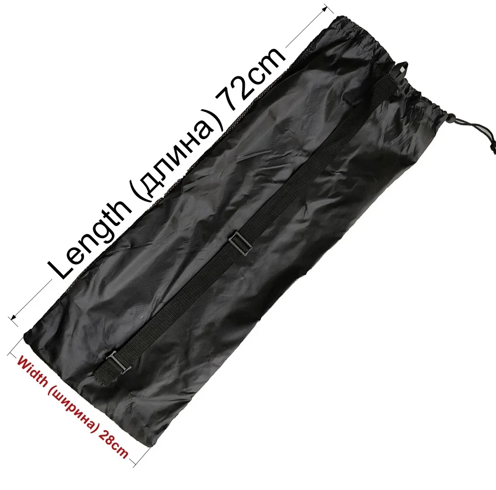 Black Mesh Drawstring Bag with Long Flippers for Diving Backpack 72 * 28cm