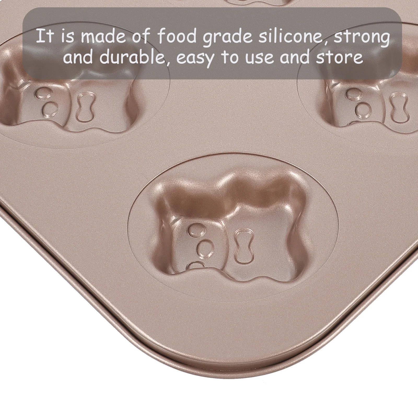

Lovely 6 Cavity Bear-Shaped Cake Mold Carbon Steel Non-Stick Baking Tray for Festival Afternoon Tea Gathering Desserts