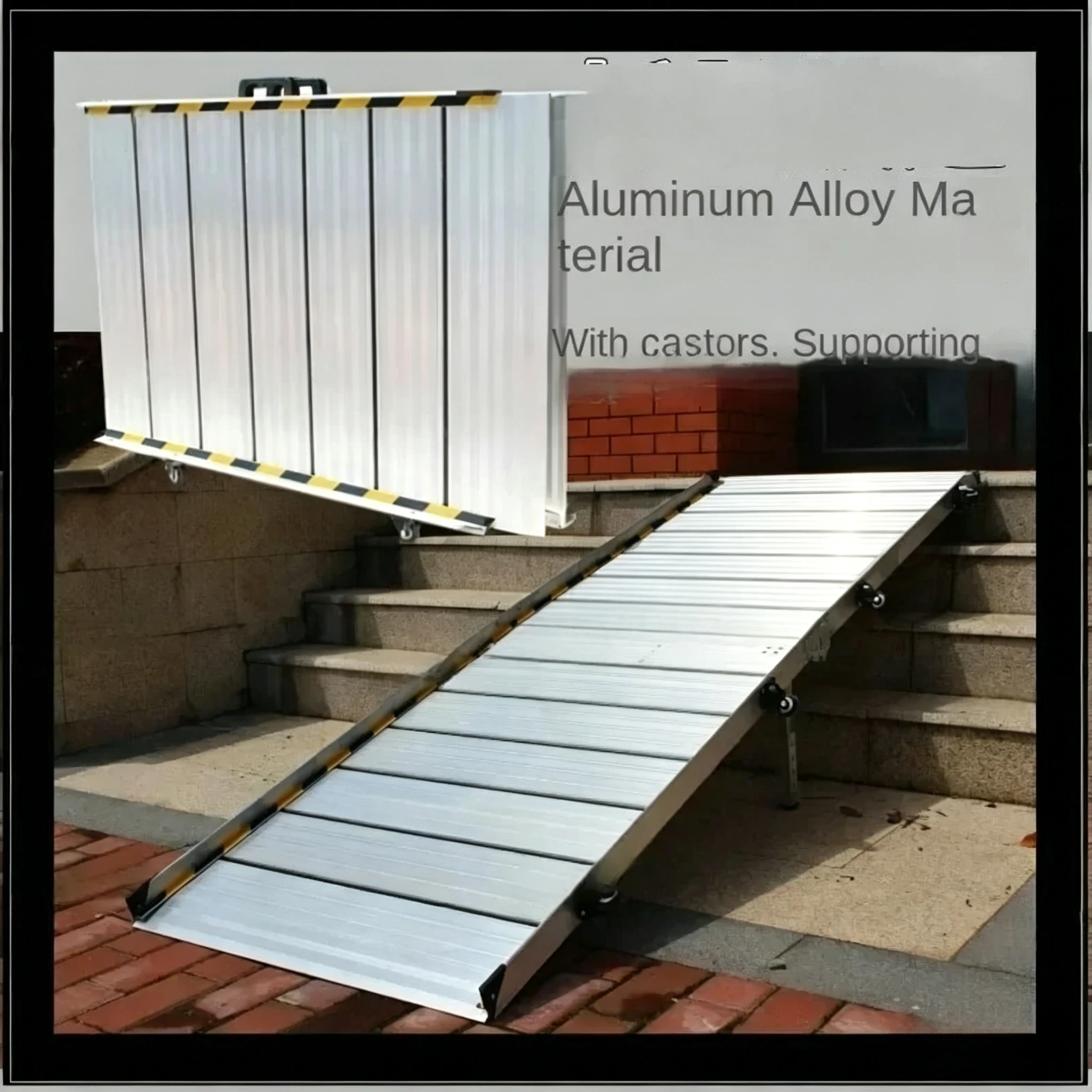 Aluminum Alloy Portable Foldable Ramp Mobile Wheelchair Threshold Obstacle Crossing Slope