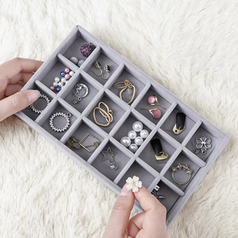 Portable Jewelry Ring Jewelry Display Box Tray Holder Earrings, Jewelry Storage, Velvet Surface, Jewelry Display, Storage Box