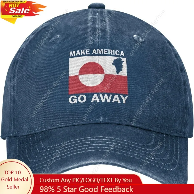 Greenland Not for Sale Cap – Retro Make America Go Away Black Hat