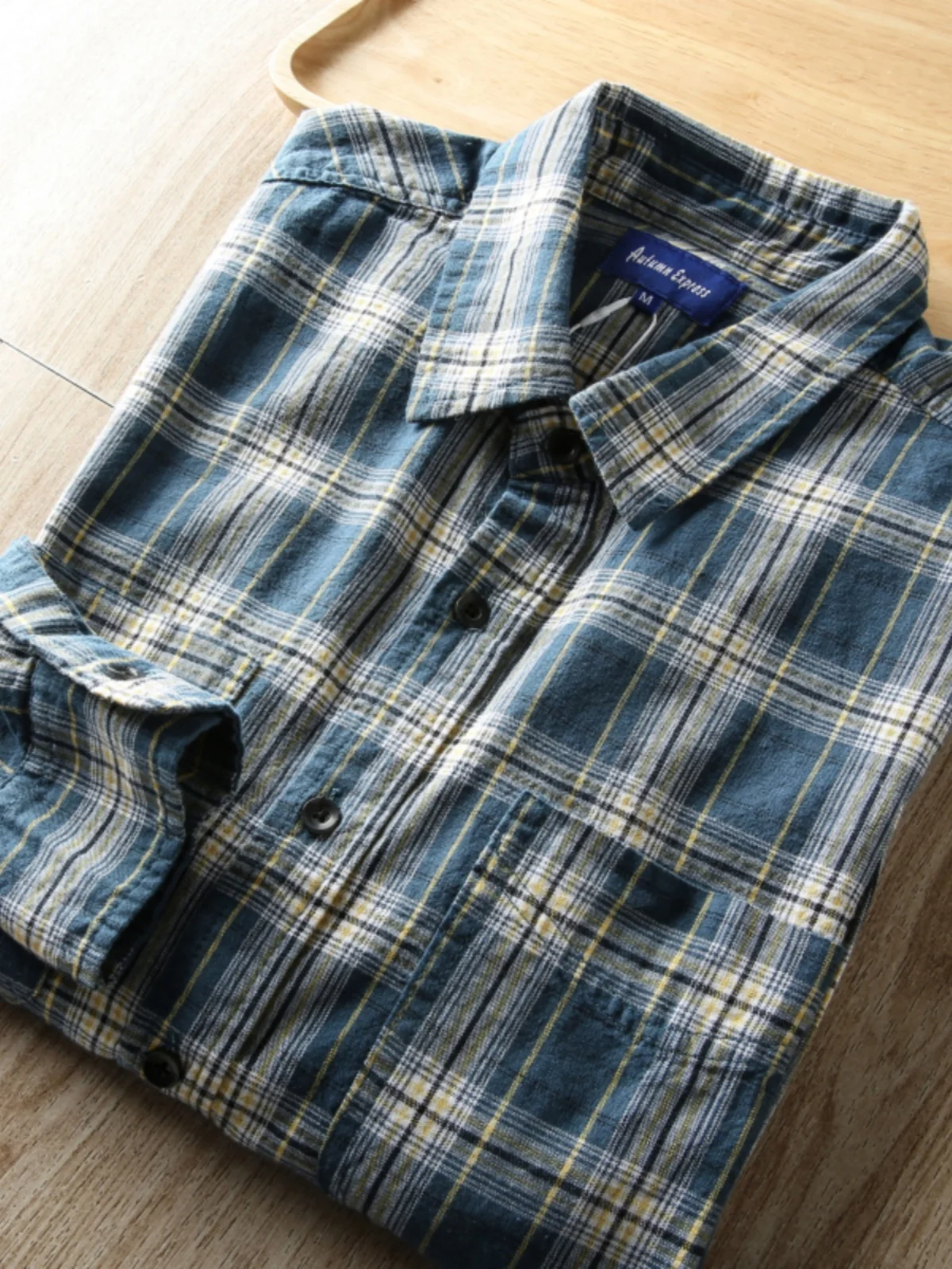 Japan fashion Wind! Scarce Color Matching! Men's Washed Old Loose Casual Plaid Long sleeve Shirts Youth Shirt