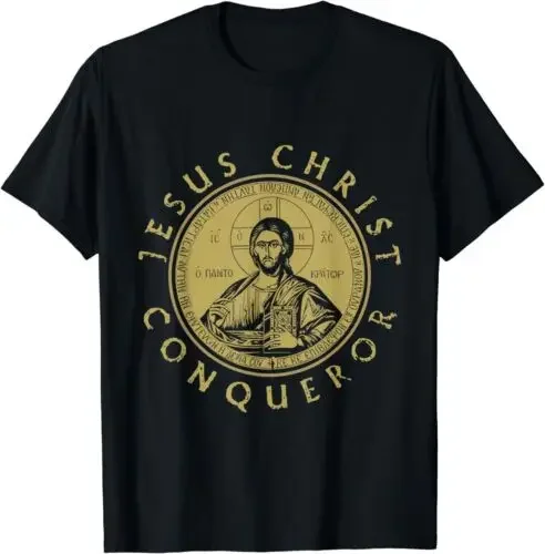 Jesus Christ Conqueror Orthodox Christianity Design T-Shirt S-3XL