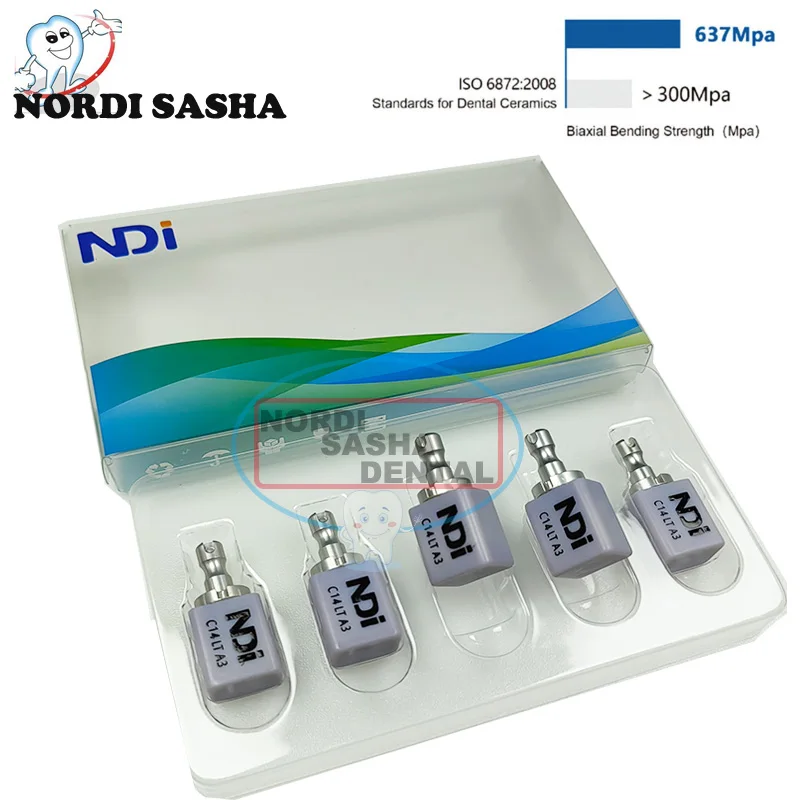 

Big Sale NDI C14 Lithium Disilicate Blocks Dental CAD/CAM Glass Ceramic Blocks Cubes Translucency Materials 5Pcs/Box