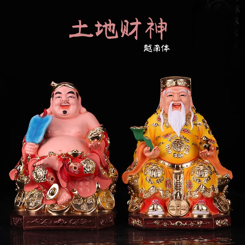 A PAIR High-grade BUDDHA statue Vietnam Asia HOME Shrine Patron saint Ornamental God Da Bo Gong TU DI GONG Wealth GOD BUDDHA