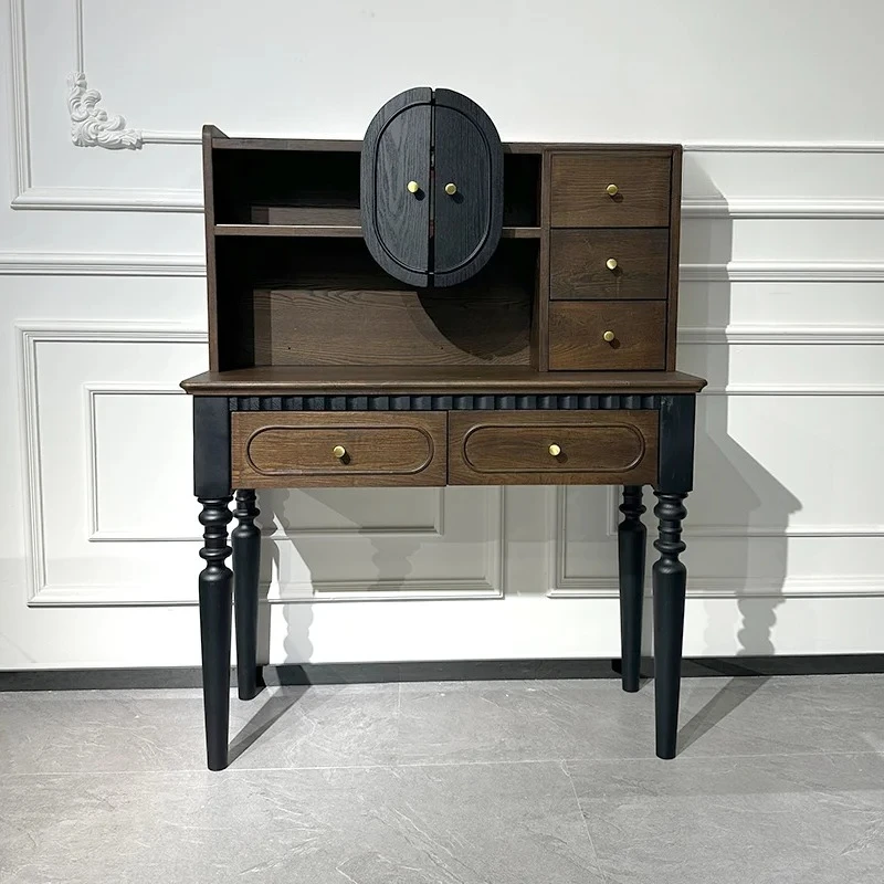 

Retro solid wood dresser, bedroom makeup table, high-end bedroom storage locker integrated