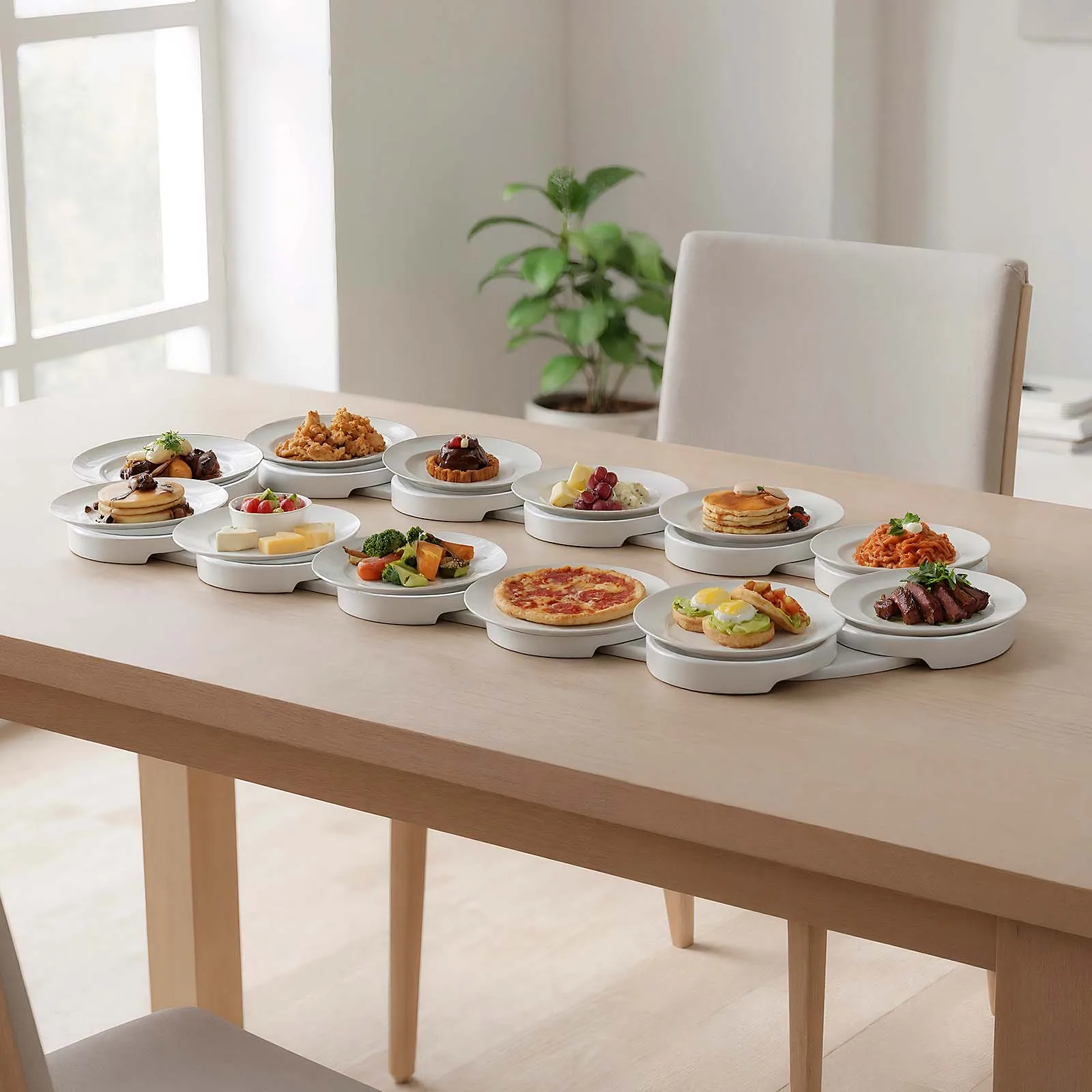 Plateau de plateau tournant de table 360 °   Plateau organisateur de nourriture rotatif Portable réutilisable multifonctionnel à Rotation pour Table à manger