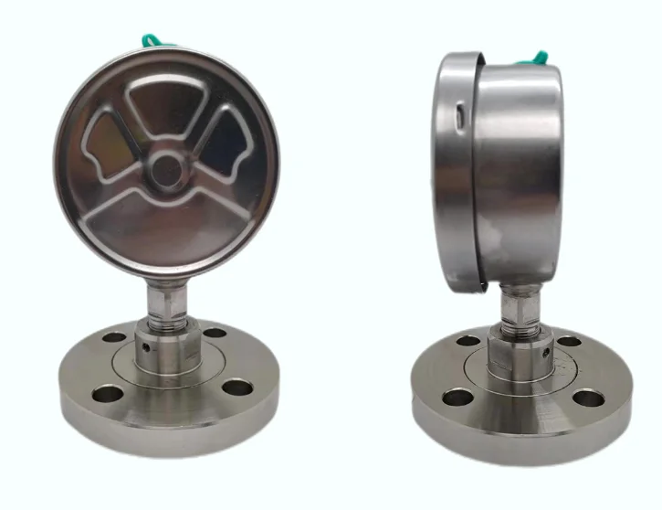 Thread flange connected non corrosive stainless steel diaphragm pressure gauges