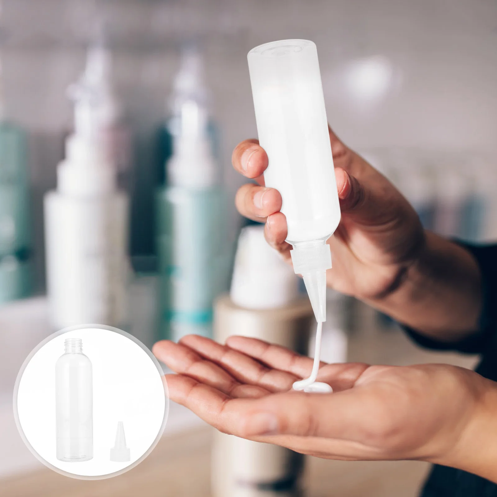 

10 Pcs Plastic Bottle Squeeze Pointed Mini Clear Dispensing Hair Perm Liquid Container Beauty Treatment Home Refillable Storage
