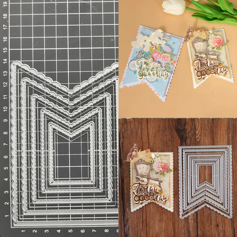 Banners Metal Cutting Dies Stencil Scrapbook Diy Album Stamp Paper Card Embossing Decor Craft Knife Mould