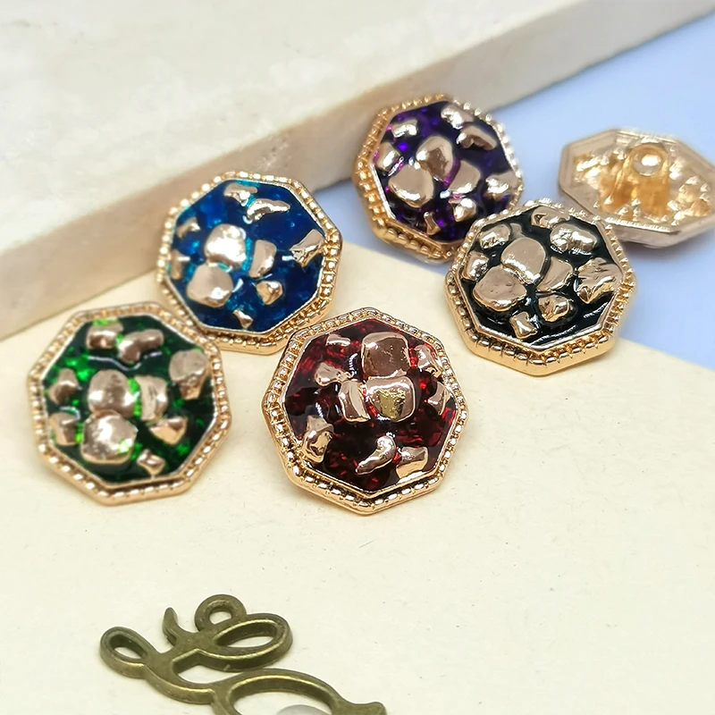 18/23/25MM Multicolor Metal Buttons For Clothing 6Pcs Wholesale FashioN Decor New Design Vintage Metal Sewing Accessories DIY