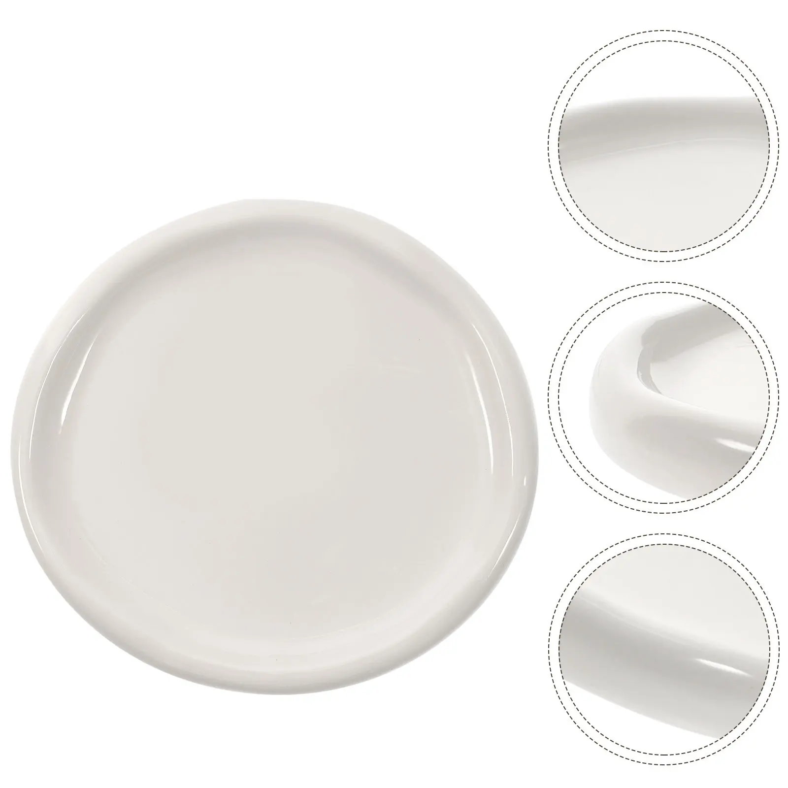 

Wide-Rim Ceramic Jewelry Storage Plate Multifunctional Ring Dish Tray for Cosmetics Sundries Keys Decorative Tabletop Organizer