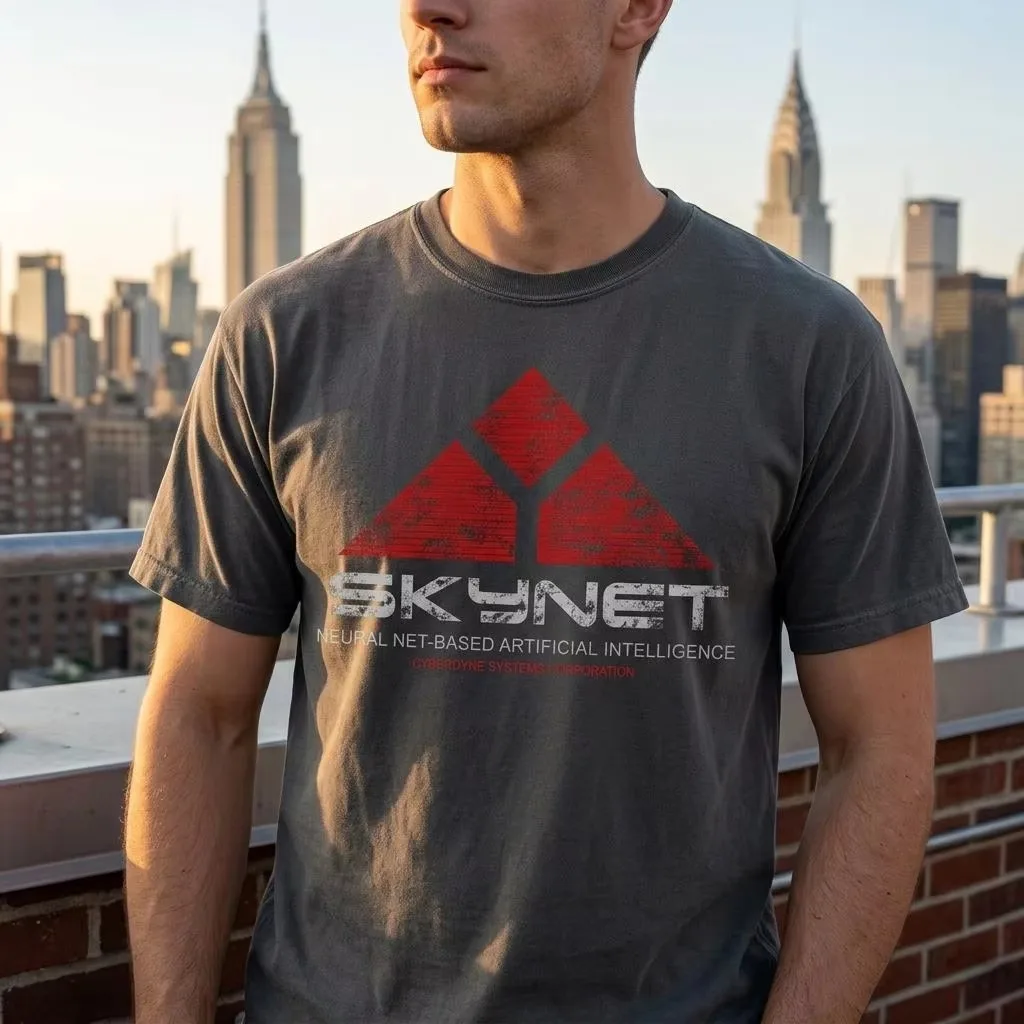 Distressed Rare Skynet Cyberdyne Systems - 80's Sci-fi Movie Retro T-shirt Unisex Cotton Breathable T-shirt Streetwear Y2K