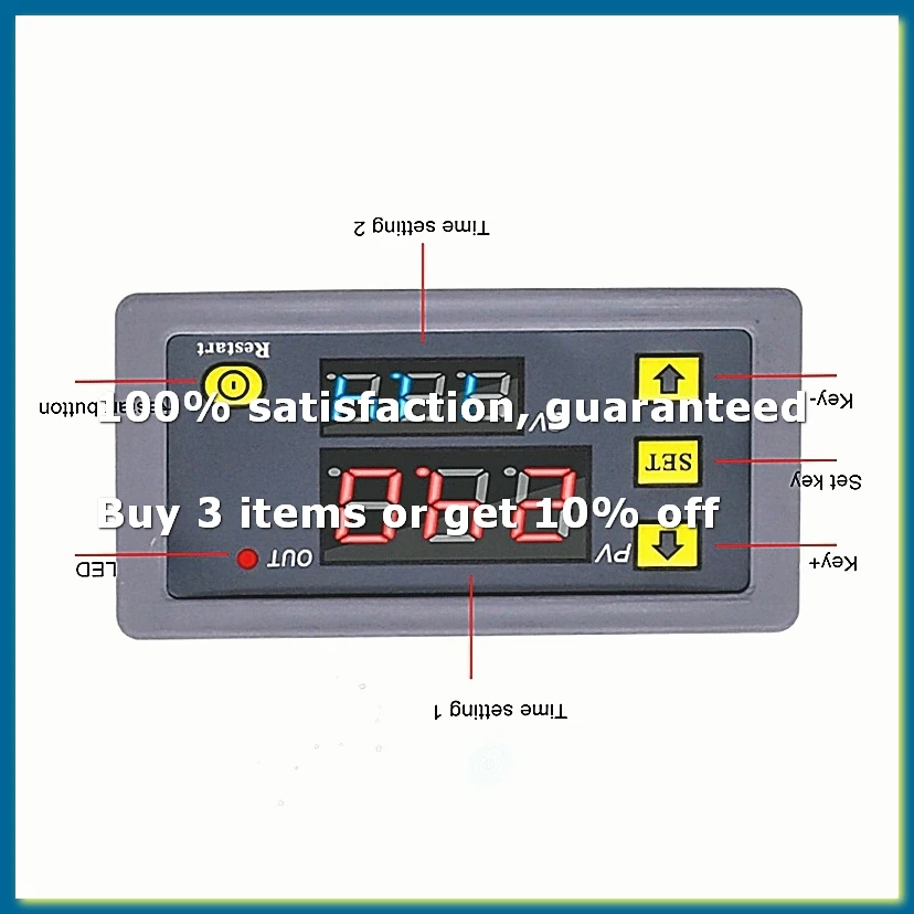 Digital Time Delay Relay LED Display Cycle Timer Control Switch Adjustable Timing Relay Time Delay Switch AC110-220V-A31R